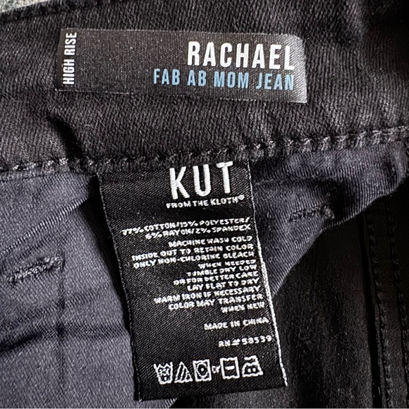 Kut from the Kloth Rachael Fab Ab Mom Jeans Black High Rise - Picture 10 of 10